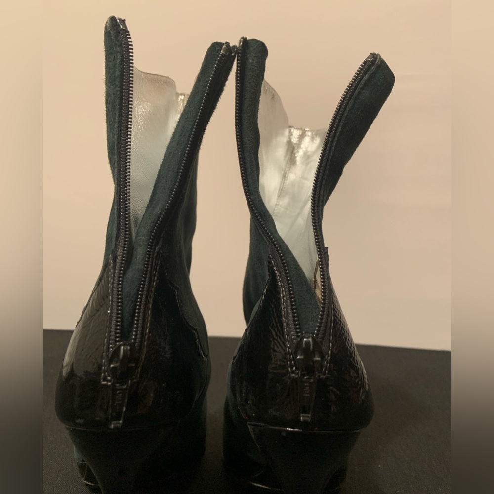 ** Jill Stuart Size 38 Deep Teal Emerald Suede Ankle Booties - Picture 8 of 11